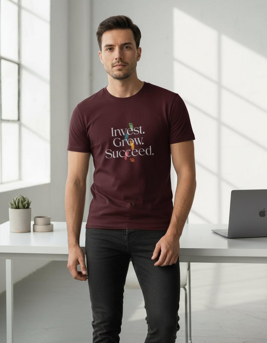 Unisex 'Invest, grow, succeed' T-Shirt