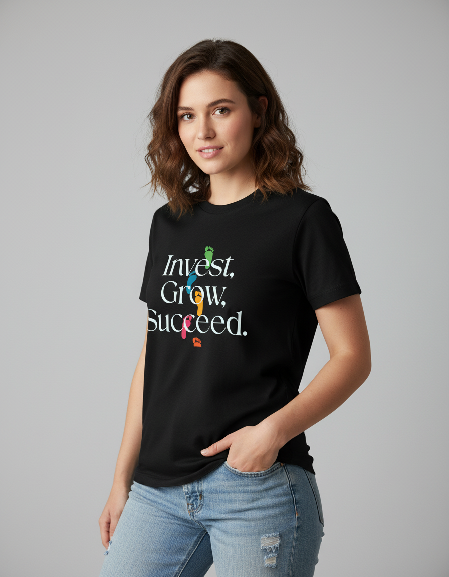Unisex 'Invest, grow, succeed' T-Shirt