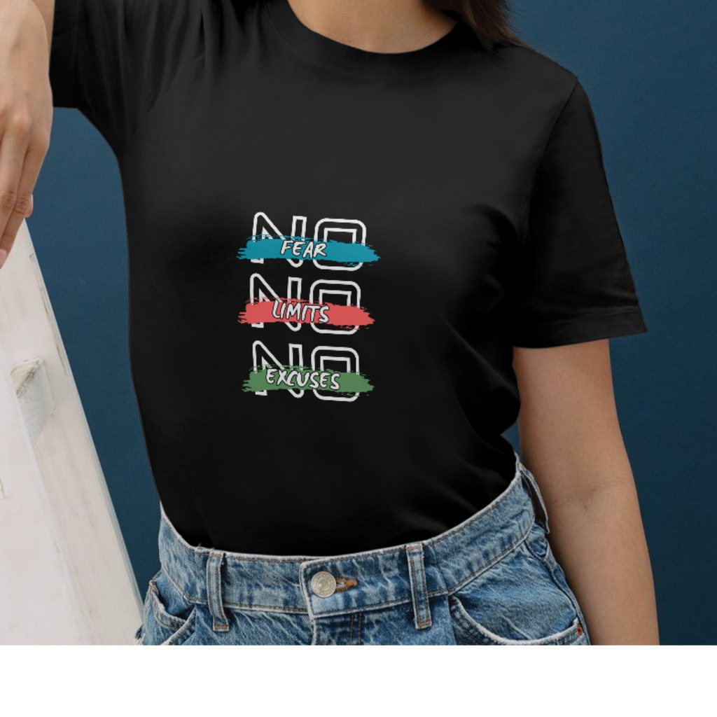 Unisex 'No Fear No Limit No Excuses' T-Shirt