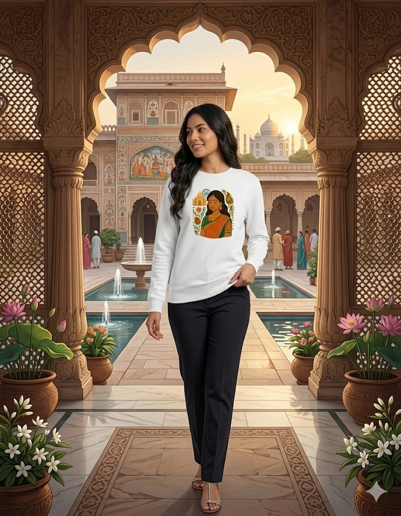 Desi Girl Elegant Ethnic Art Sweatshirt