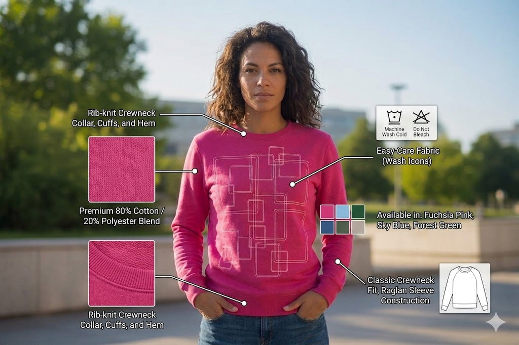 Women’s Printed Pink Sweatshirt – Casual Comfort Fit