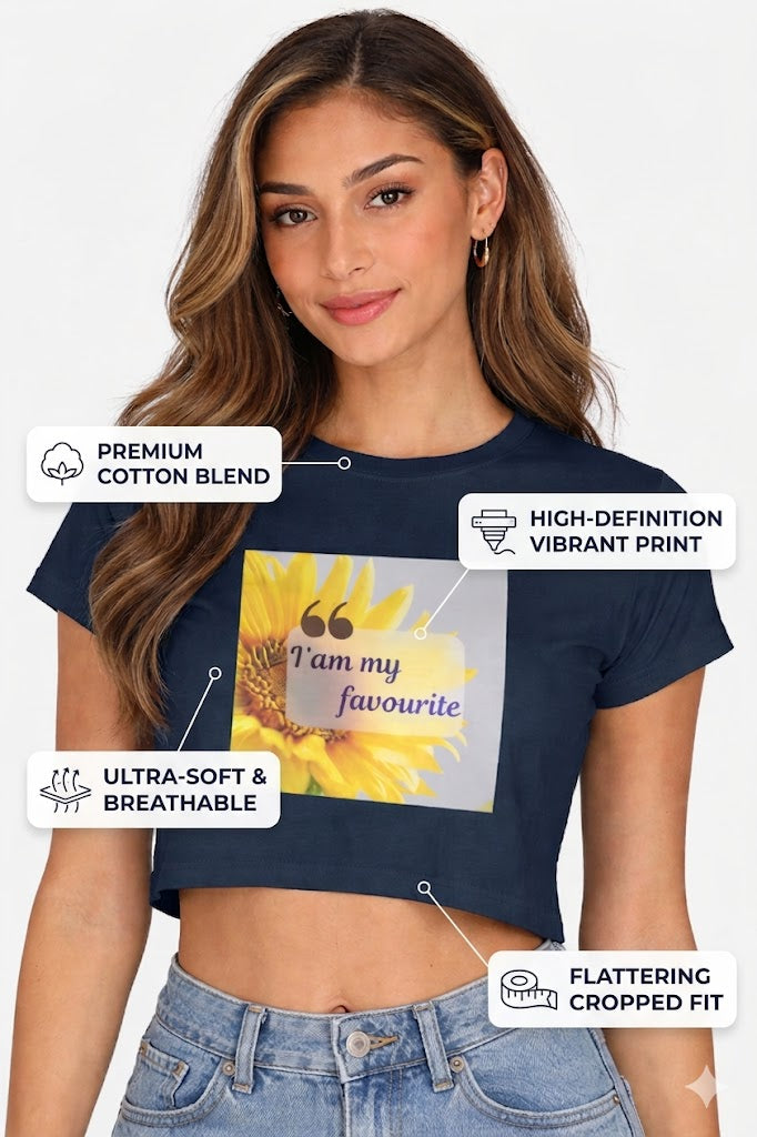 Chic Sunflower Quote Crop Tee