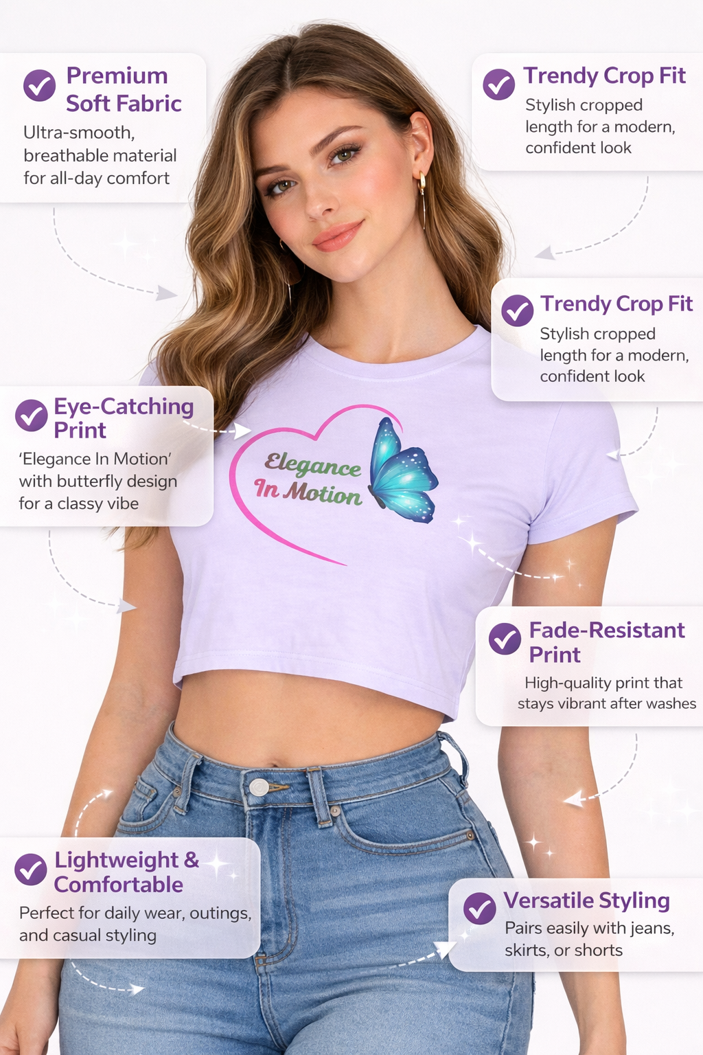 Elegance In Motion Crop Top
