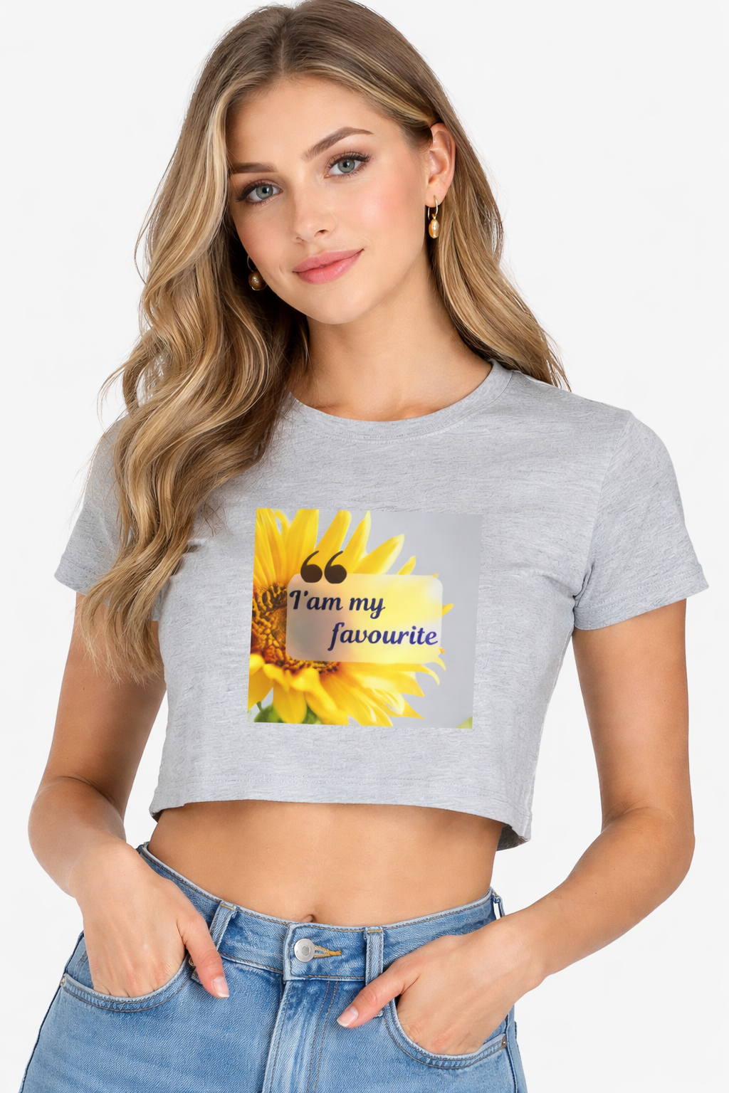 Chic Sunflower Quote Crop Tee