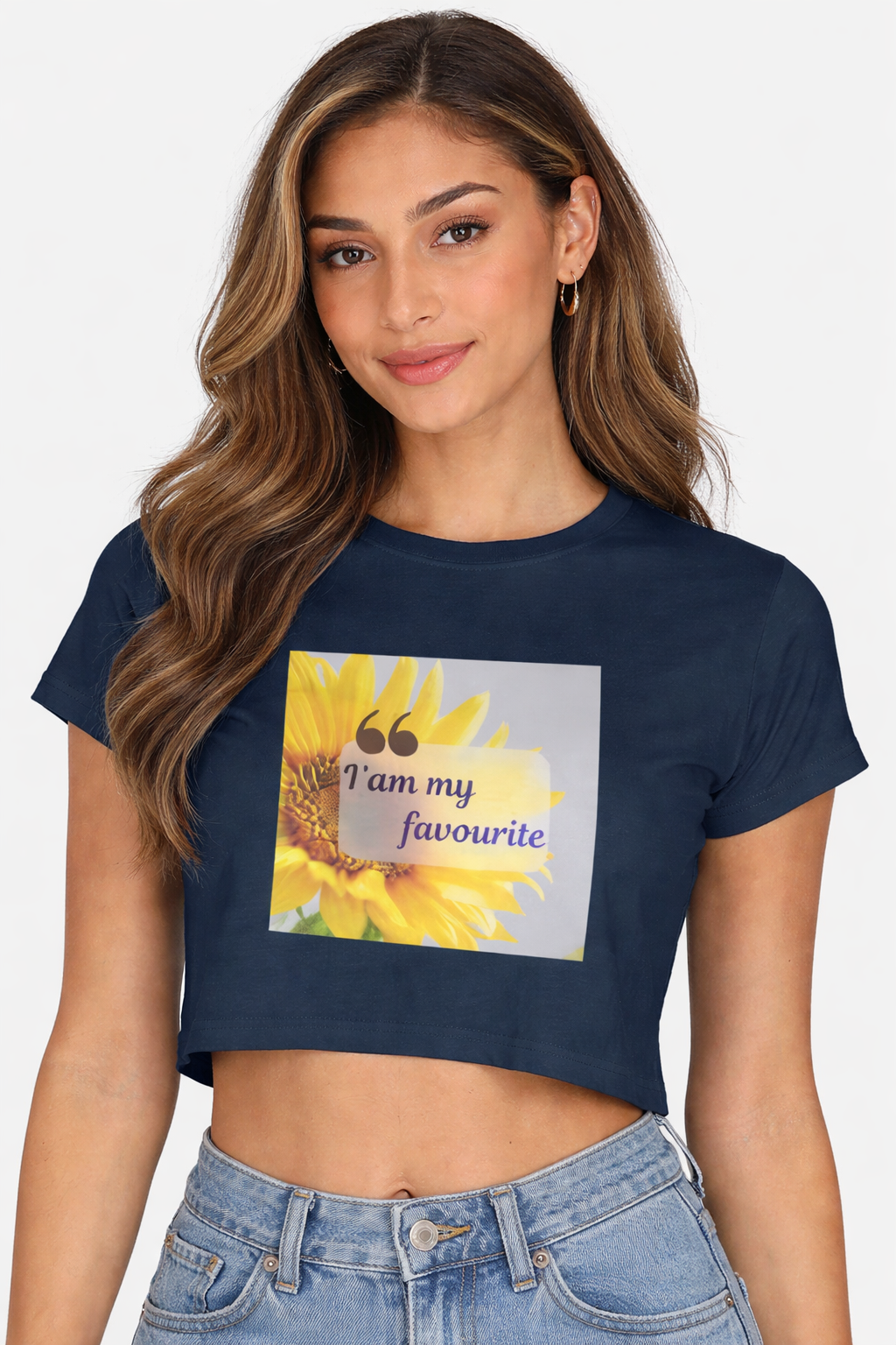Chic Sunflower Quote Crop Tee