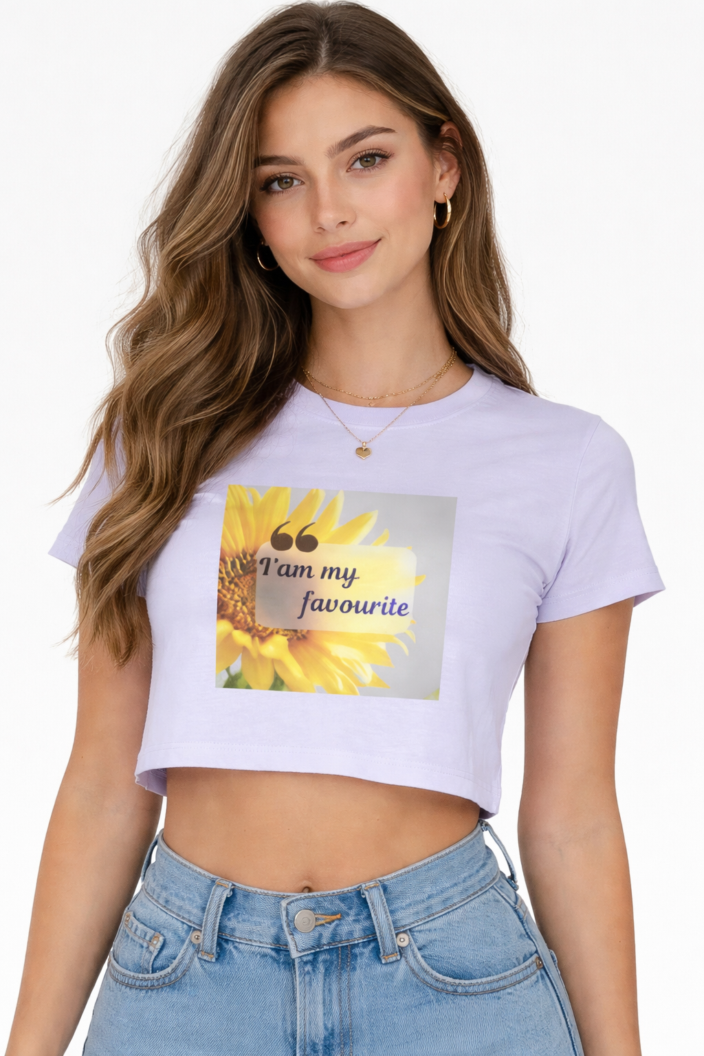 Chic Sunflower Quote Crop Tee
