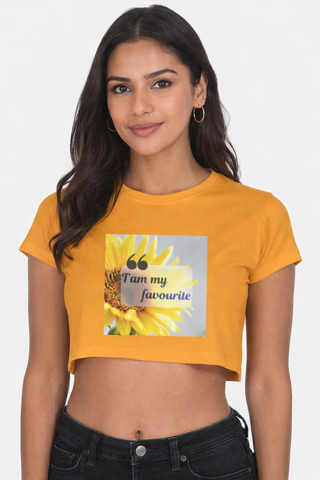 Chic Sunflower Quote Crop Tee