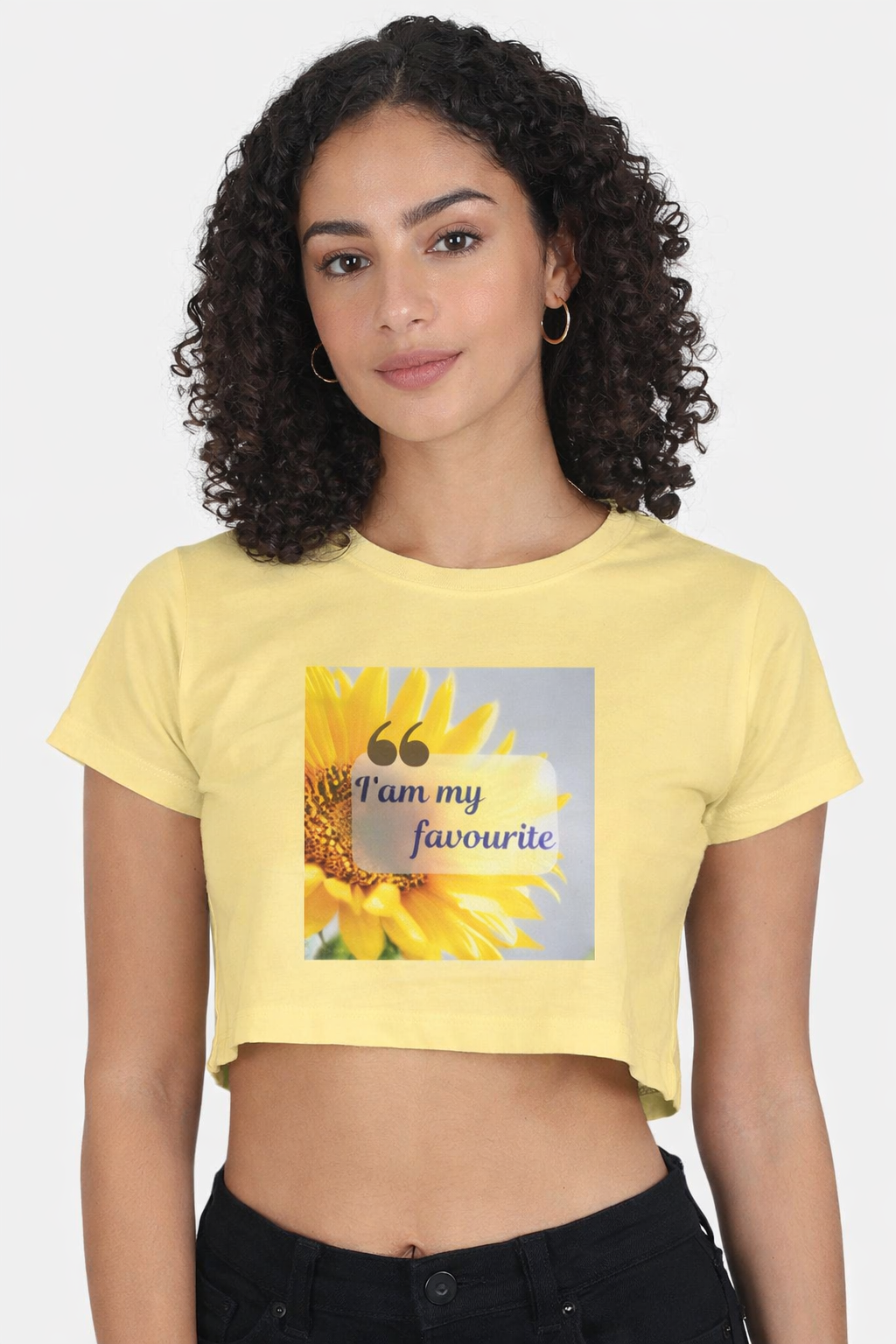 Chic Sunflower Quote Crop Tee