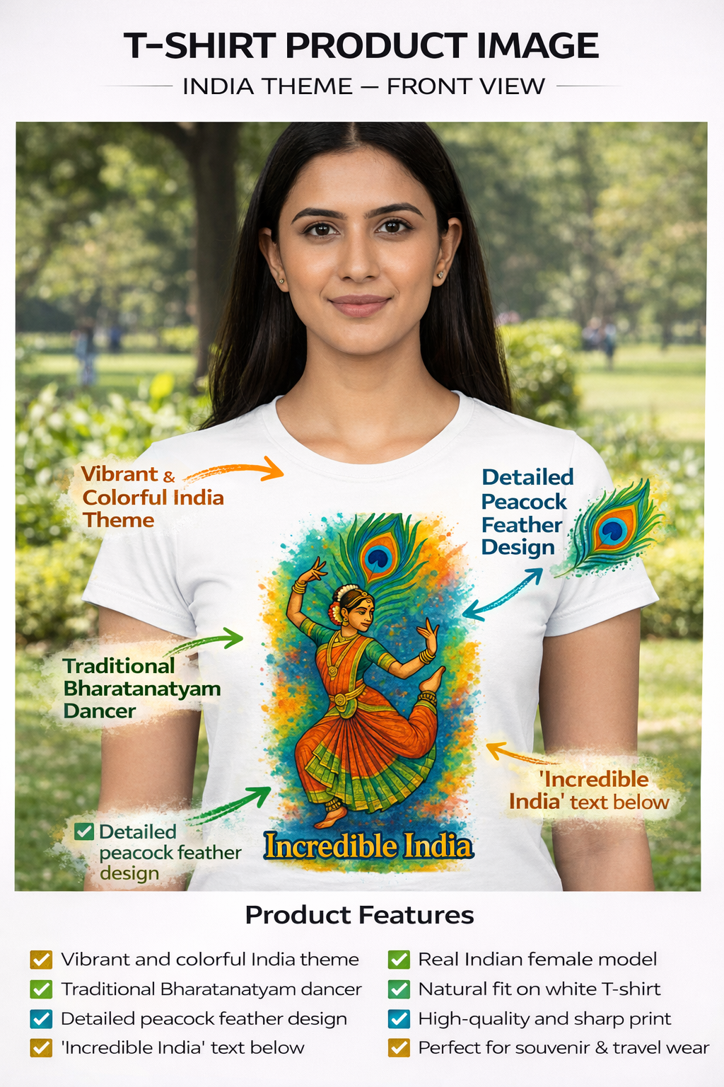 Incredible India Classical Dance Printed T-Shirt