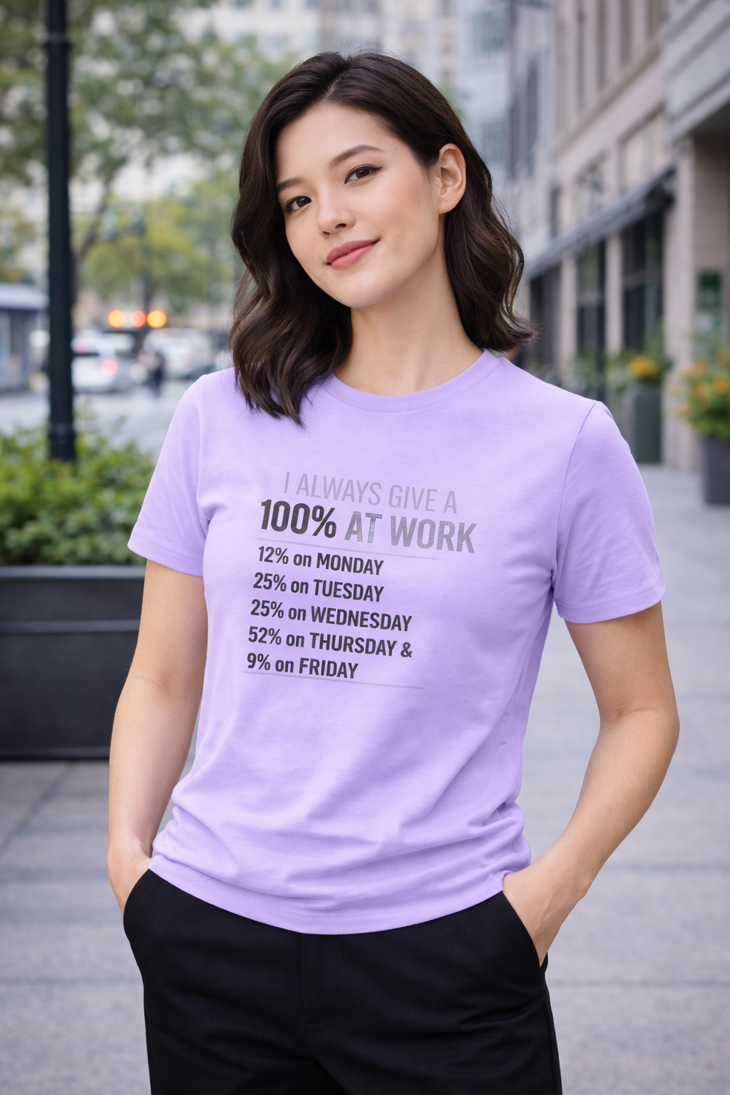 I Work 100%  Casual T-Shirt – Comfort Fit