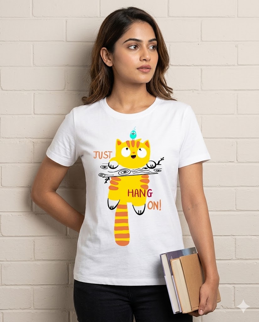 The 'Just Hang On' Kitty Tee