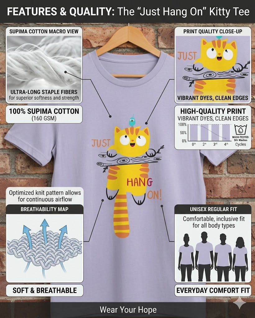 The 'Just Hang On' Kitty Tee