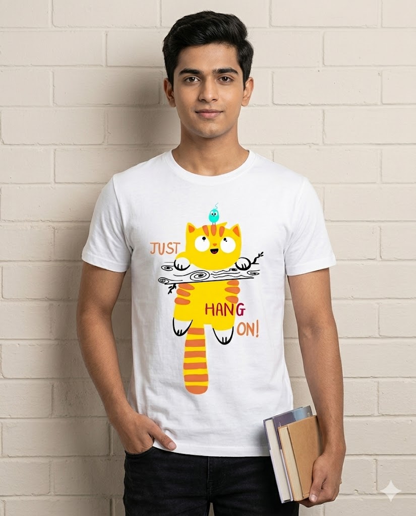The 'Just Hang On' Kitty Tee