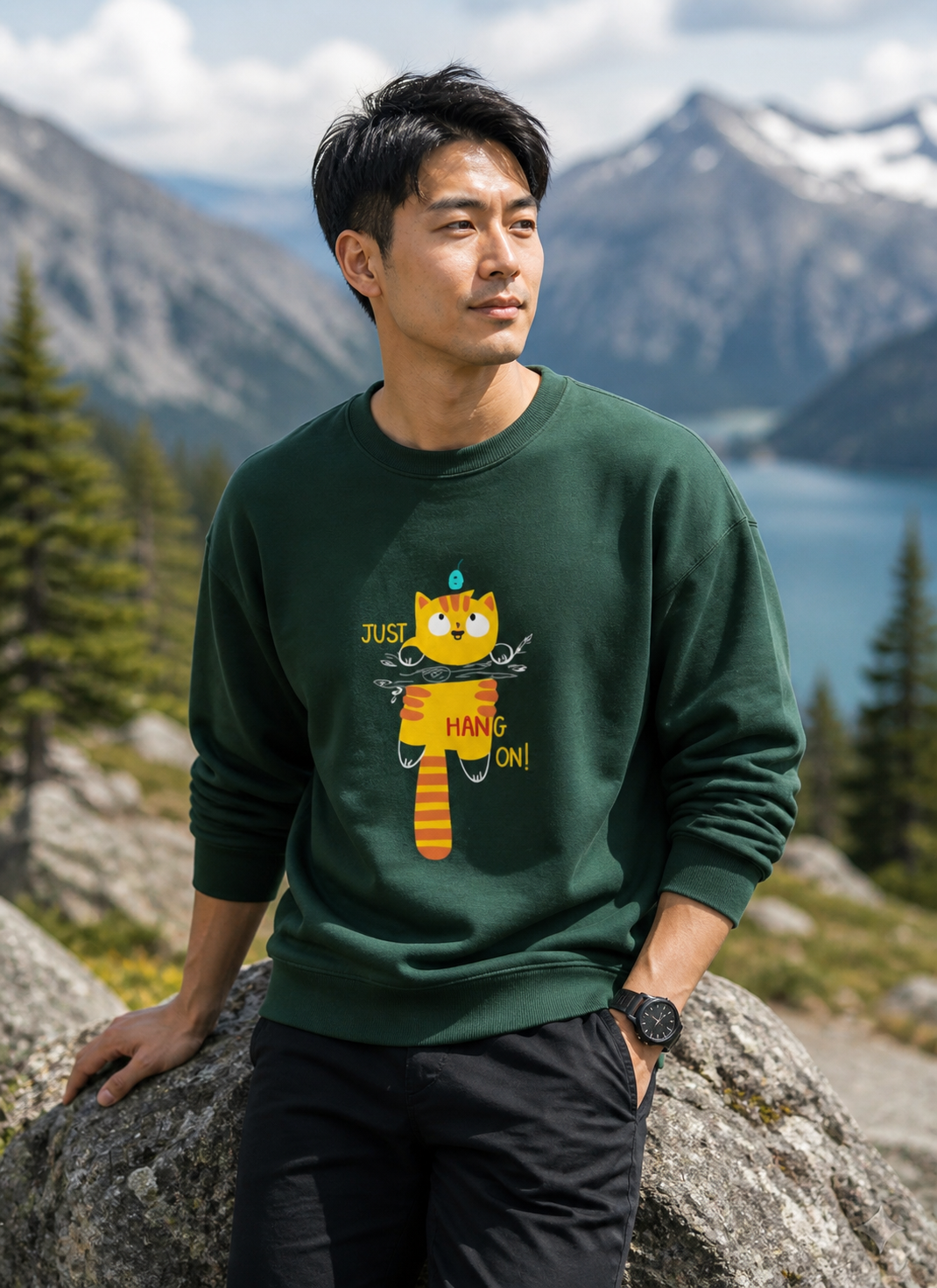 The 'Just Hang On' Kitty Sweatshirt