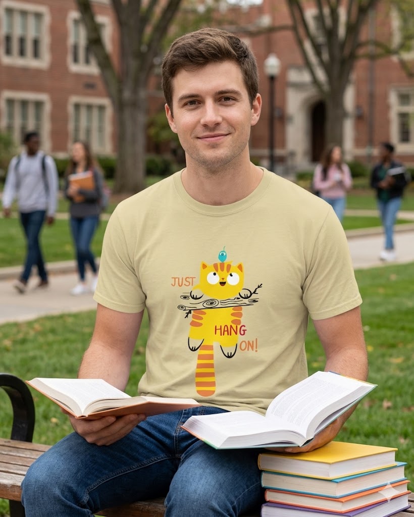 The 'Just Hang On' Kitty Tee