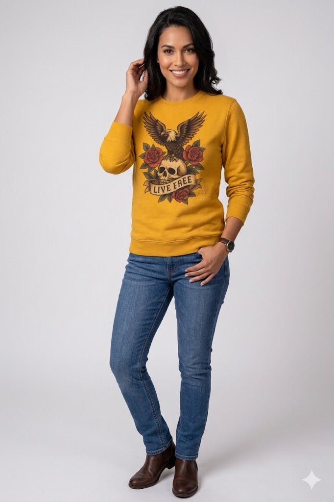 Live Free" Heritage Premium Crewneck