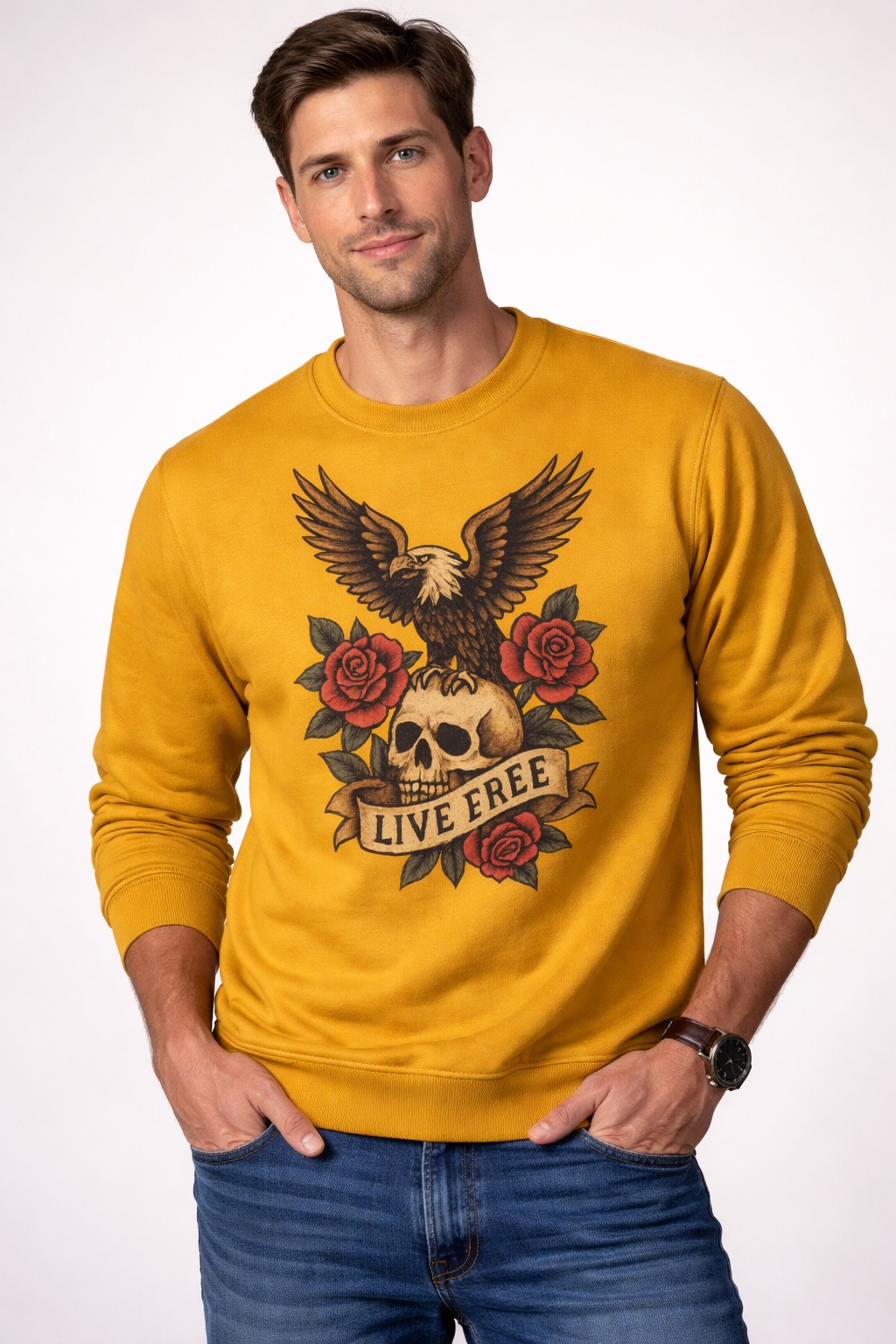 Live Free" Heritage Premium Crewneck