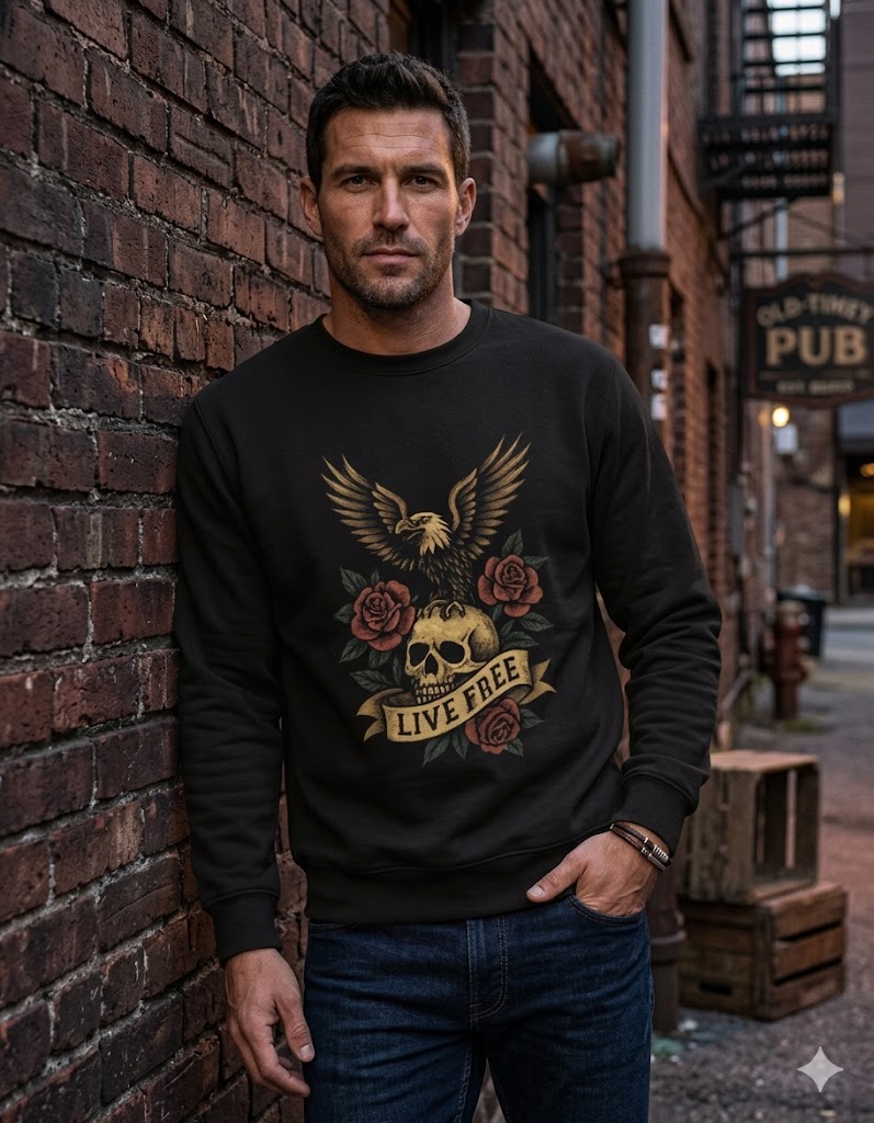 Live Free" Heritage Premium Crewneck