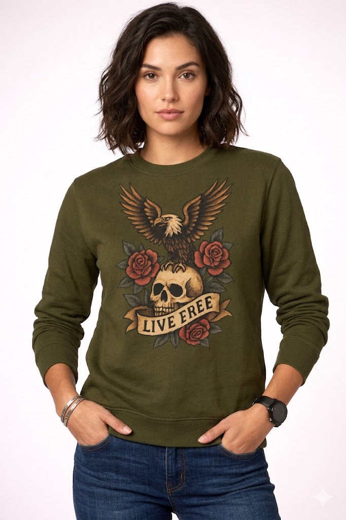 Live Free" Heritage Premium Crewneck