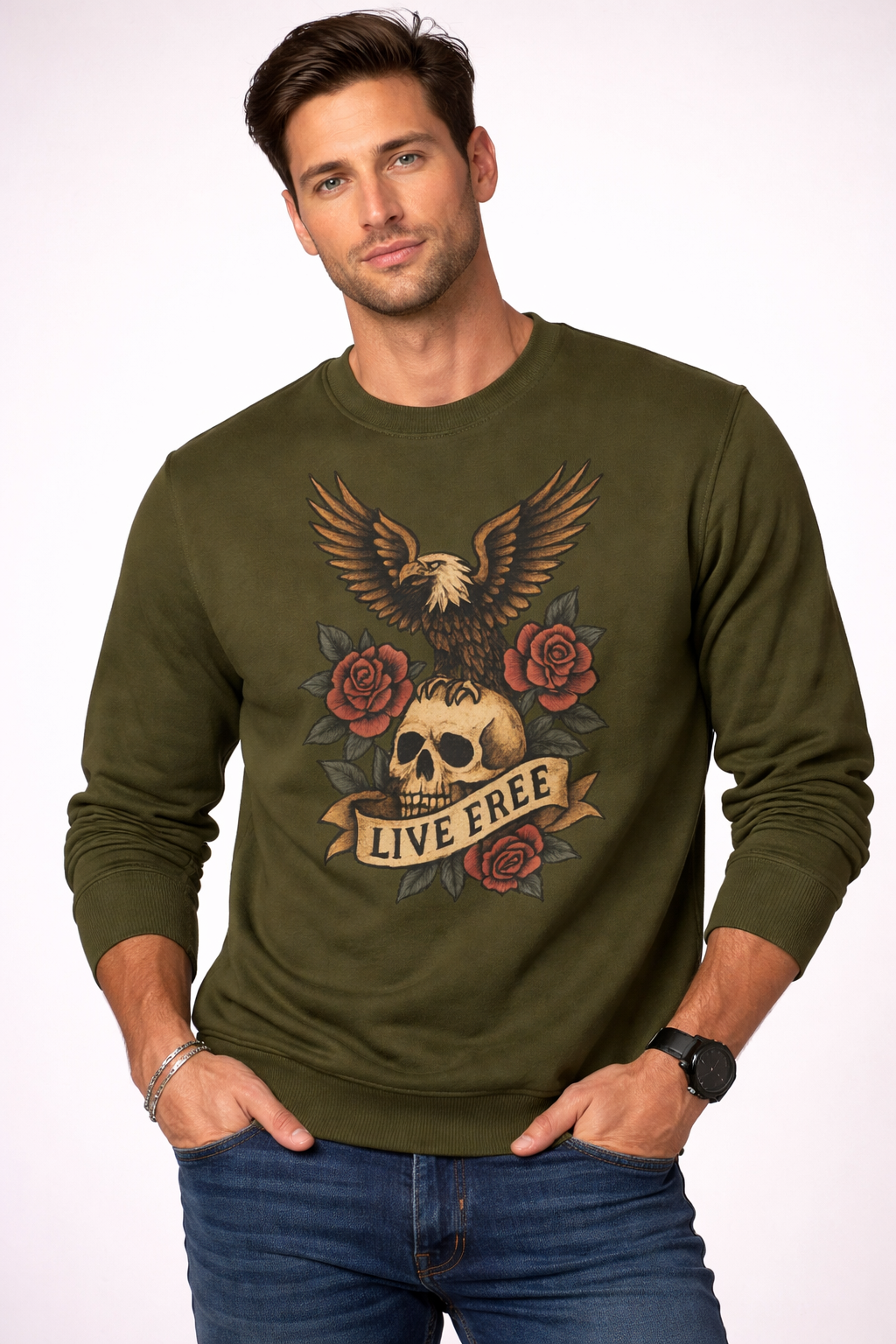 Live Free" Heritage Premium Crewneck