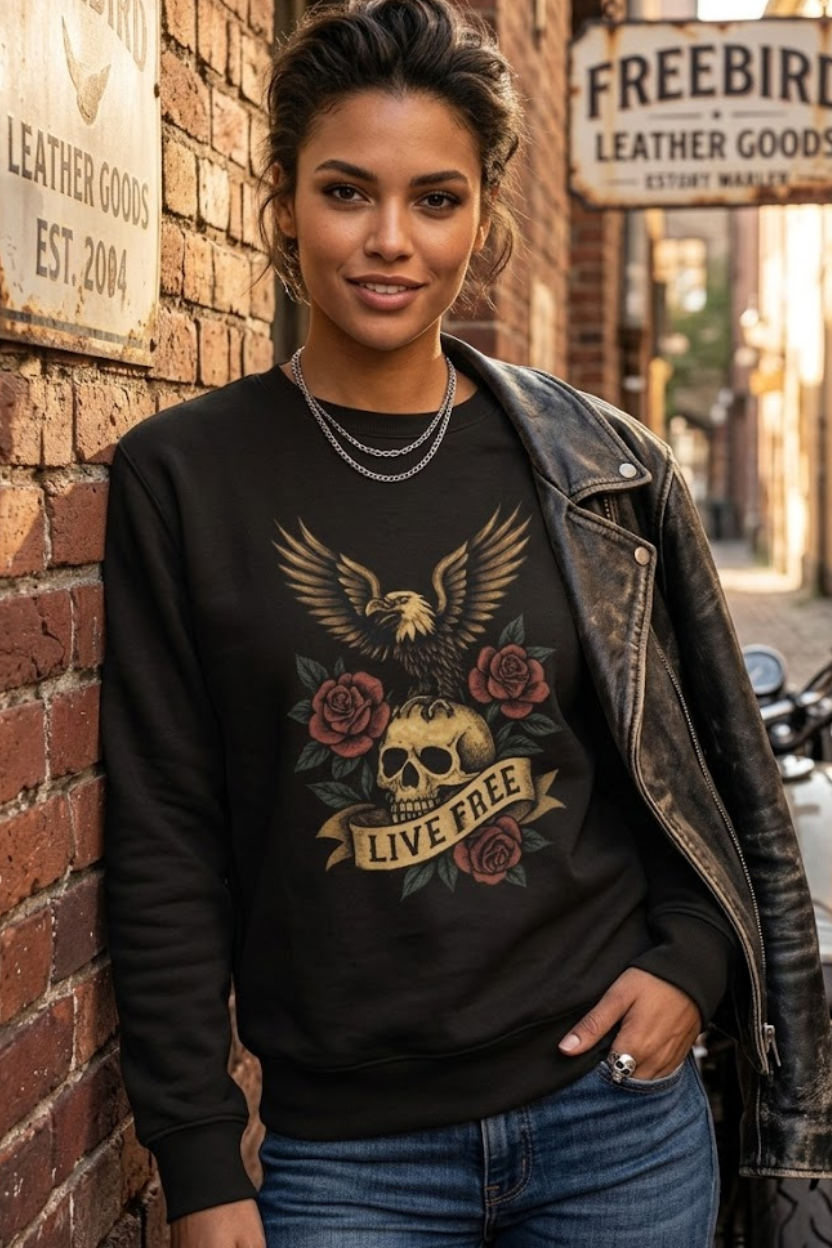 Live Free" Heritage Premium Crewneck