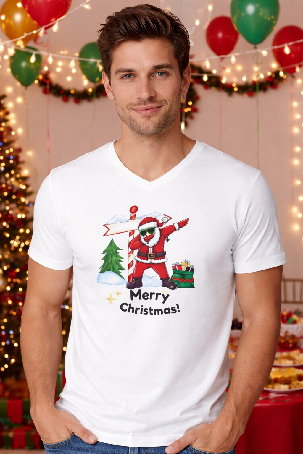 Premium Christmas Printed T-Shirt – Festive Edition
