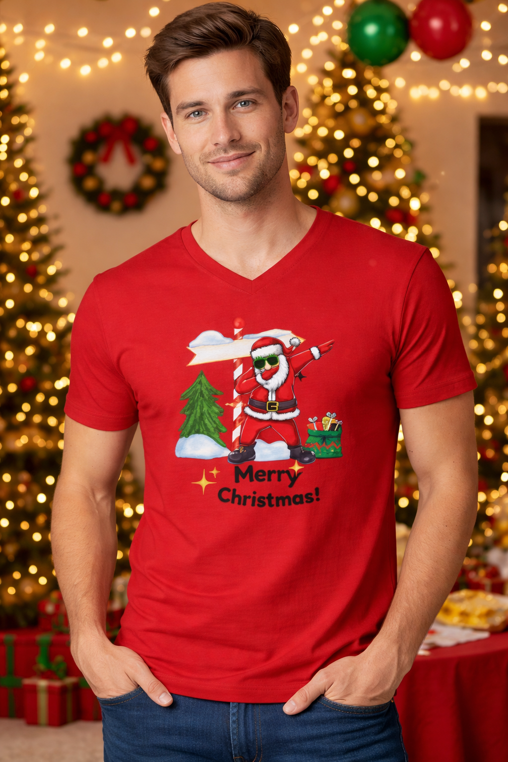 Premium Christmas Printed T-Shirt – Festive Edition