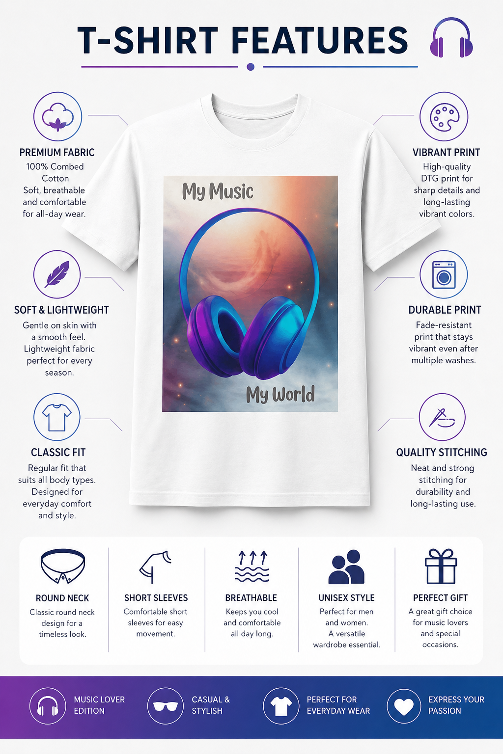 My Music My World' Graphic Tee