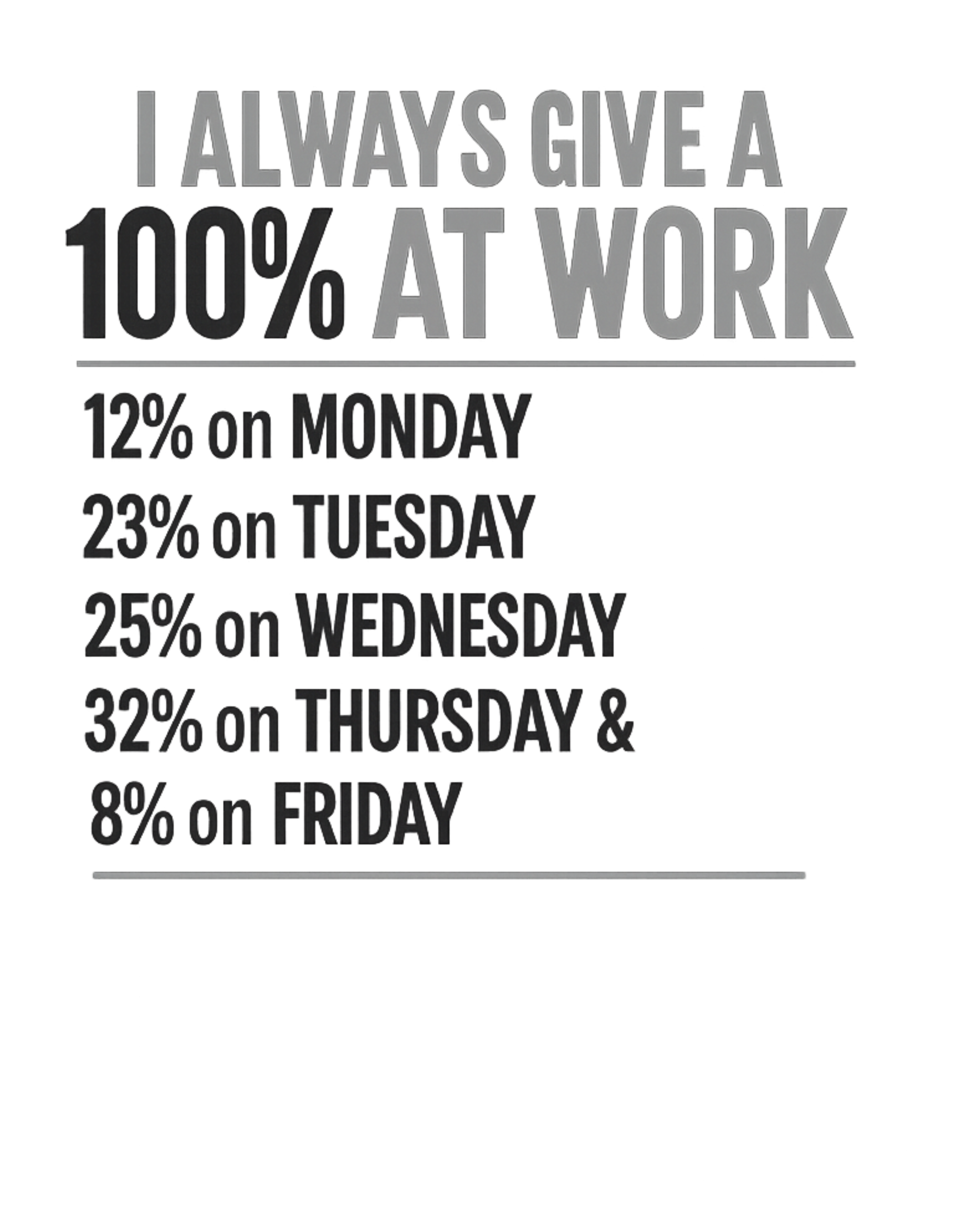 Unisex '100% at work' T-Shirt